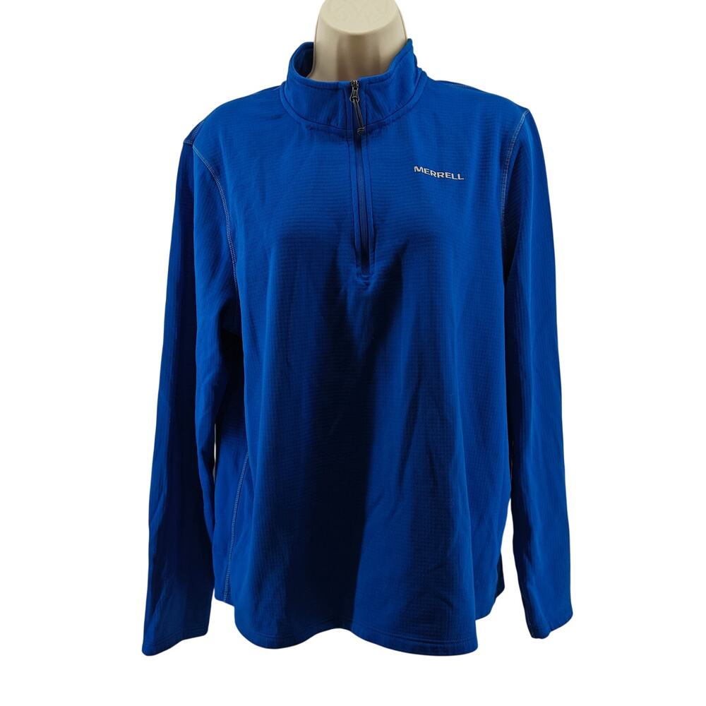 Merrell Pullover Blue 1/4 Zip Mens Large Mock Neck